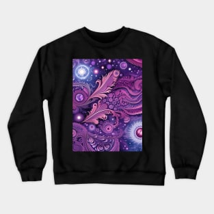 Other Worldly Designs- nebulas, stars, galaxies, planets with feathers Crewneck Sweatshirt